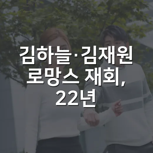 김하늘·김재원 ‘로망스’ 재회, 22년 만이 아니라 24년 만이라는 사실 알고 계신가요? - 요약