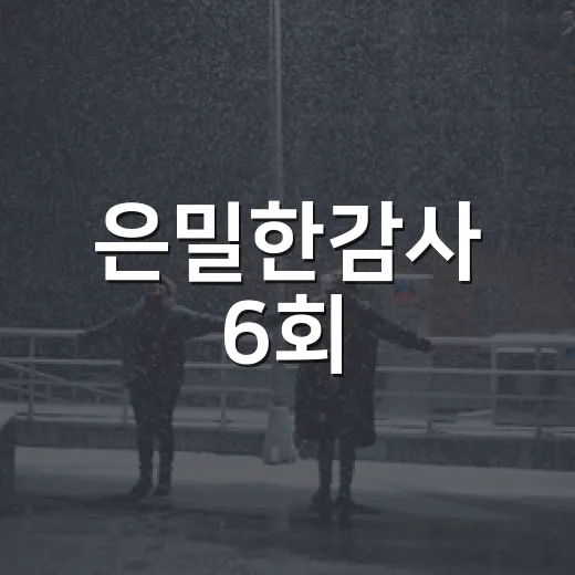 은밀한감사 6회, 왜 자체 최고 시청률까지 올라갔을까요? - 요약