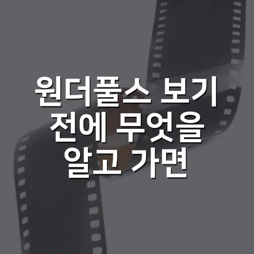 원더풀스 보기 전에 무엇을 알고 가면 좋을까요? - 요약