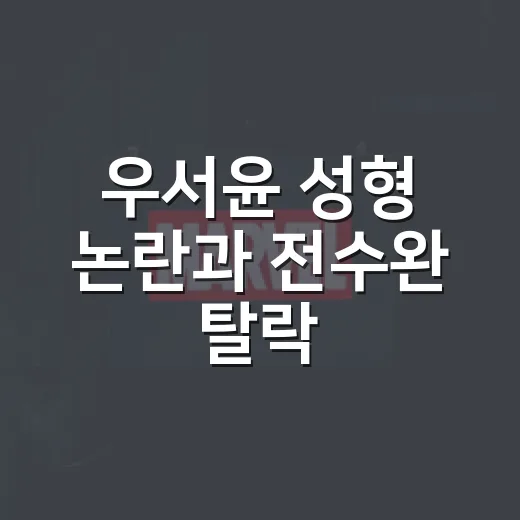 우서윤 성형 논란과 전수완 탈락, 왜 이렇게 엇갈려 보일까요?