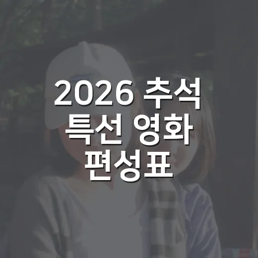 2026 추석 특선 영화 편성표, 왕사남·어쩔수가없다는 언제 보시나요? - 요약