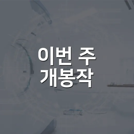 이번 주 개봉작, 예매 전에 무엇부터 확인해야 할까요? - 요약