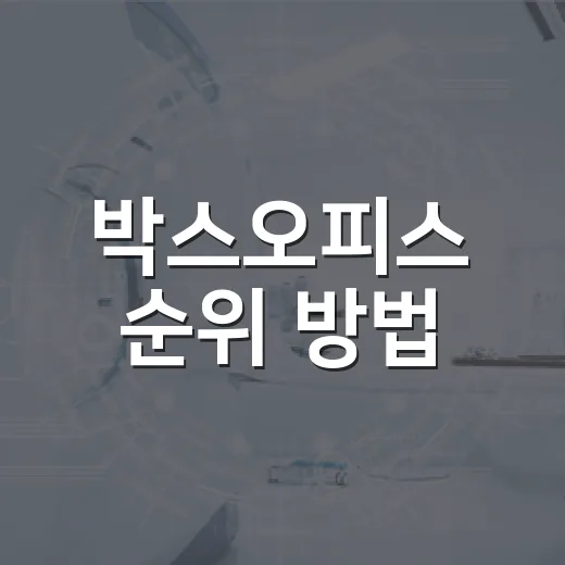 박스오피스 순위 방법, 관객수만 보면 왜 헷갈릴까요? - 요약