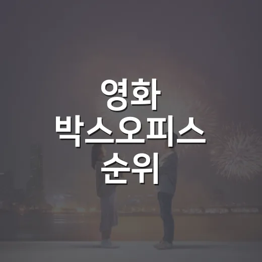 영화 박스오피스 순위, 이번 주엔 어떤 작품을 먼저 볼까요? - 요약