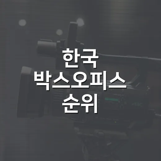한국 박스오피스 순위, 1위만 보고 예매해도 괜찮을까요? - 요약