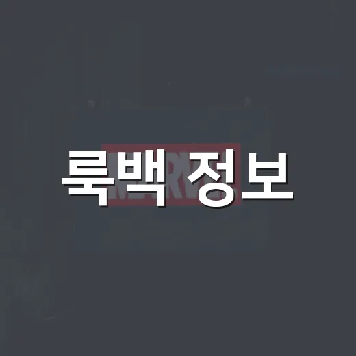룩백 정보, 보기 전에 무엇을 알고 가면 좋을까요? - 요약