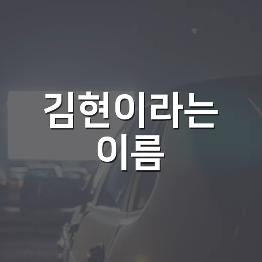 김현이라는 이름, 영화 검색할 때 왜 헷갈릴까요? - 요약