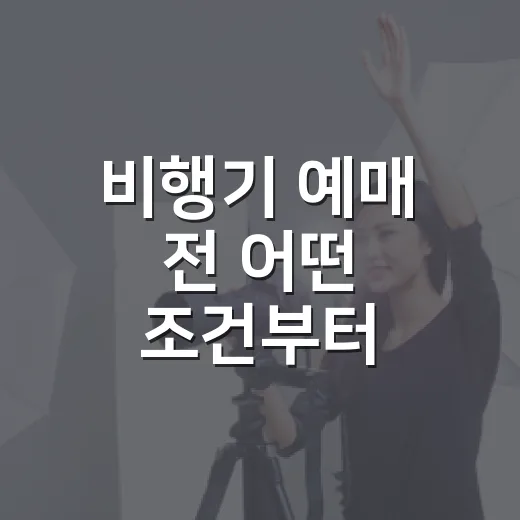 비행기 예매 전 어떤 조건부터 확인하시나요? - 요약