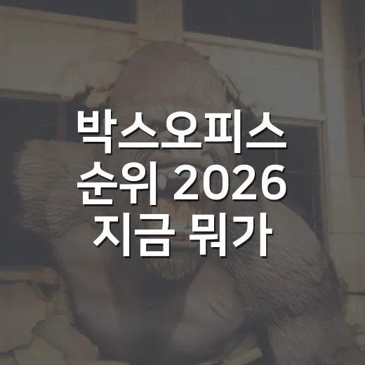 박스오피스 순위 2026 지금 뭐가 1위일까요? - 요약