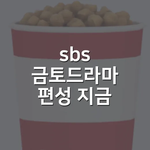 sbs 금토드라마 편성 지금 어떤 작품이 방송되나요? - 요약