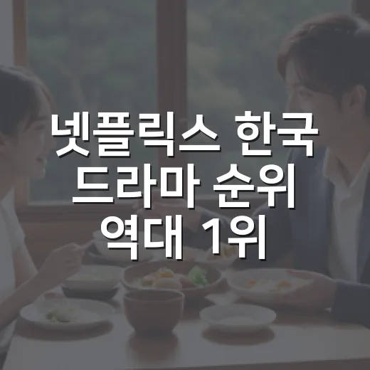 넷플릭스 한국 드라마 순위 역대 1위는 뭘까요? - 요약