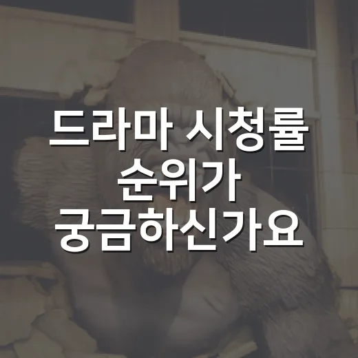 드라마 시청률 순위가 궁금하신가요? - 요약