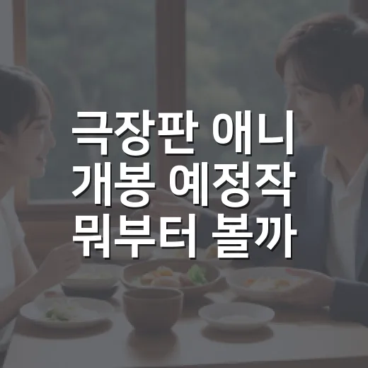 극장판 애니 개봉 예정작 뭐부터 볼까요? - 요약