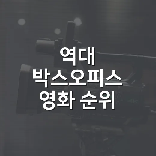 역대 박스오피스 영화 순위 1위는 누구일까요? - 요약