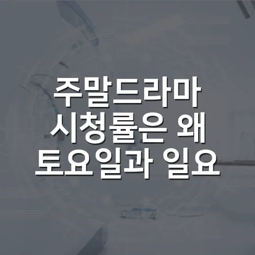 주말드라마 시청률은 왜 토요일과 일요일이 다를까요? - 요약