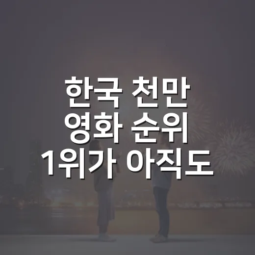 한국 천만 영화 순위 1위가 아직도 명량일까요? - 요약