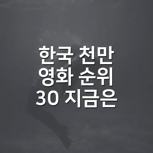 한국 천만 영화 순위 30 지금은 누가 앞설까요? - 요약