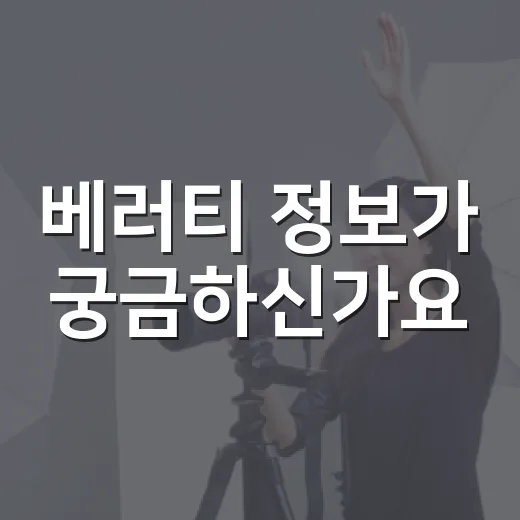 베러티 정보가 궁금하신가요? - 요약
