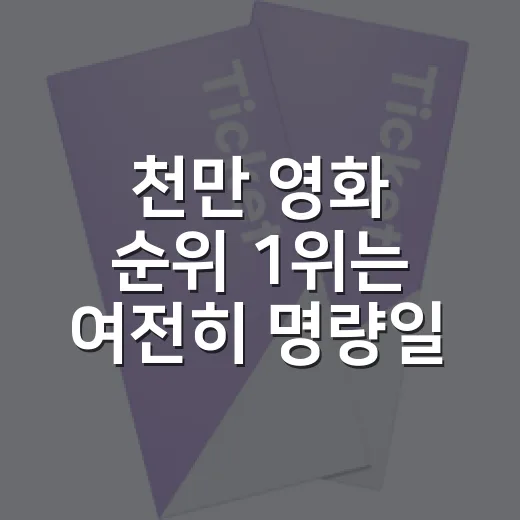 천만 영화 순위 1위는 여전히 명량일까요? - 요약