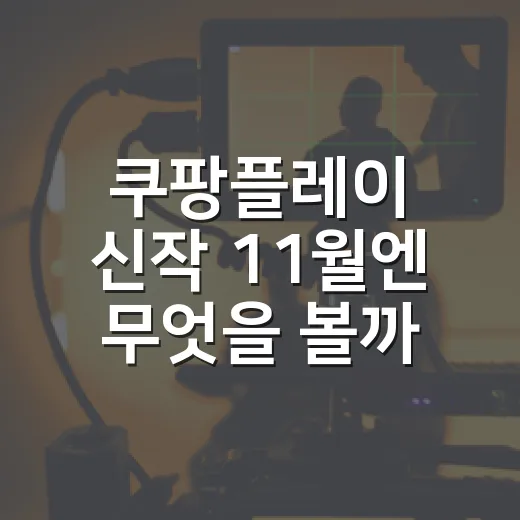쿠팡플레이 신작 11월엔 무엇을 볼까요? - 요약