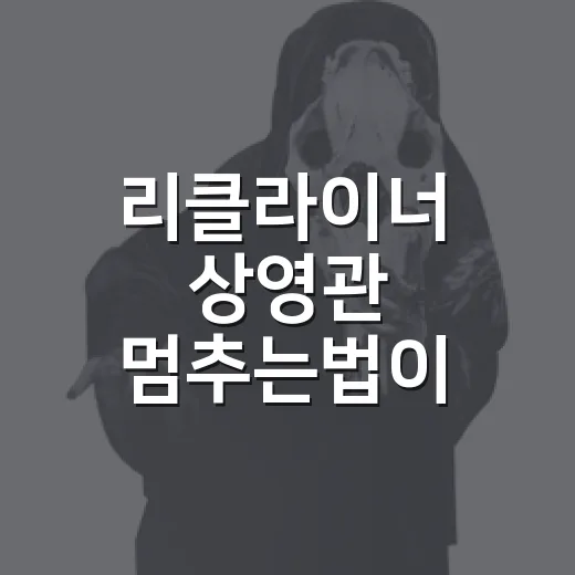 리클라이너 상영관 멈추는법이 궁금하신가요? - 요약