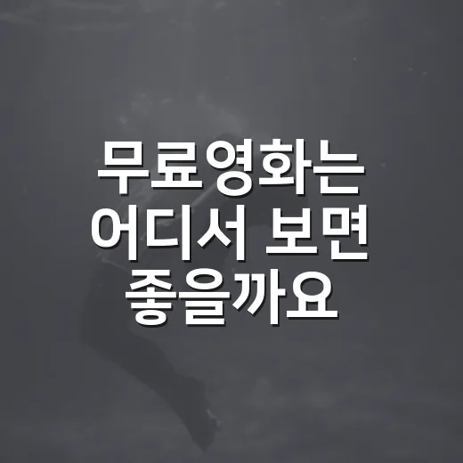 무료영화는 어디서 보면 좋을까요? - 요약