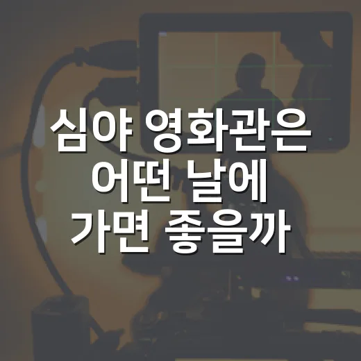 심야 영화관은 어떤 날에 가면 좋을까요? - 요약