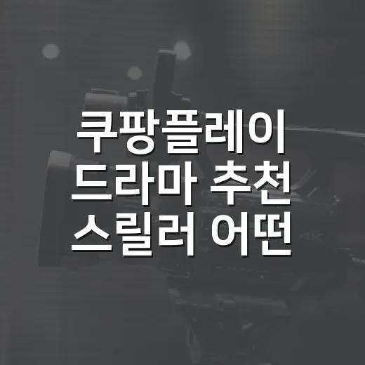 쿠팡플레이 드라마 추천 스릴러 어떤 작품부터 볼까요? - 요약