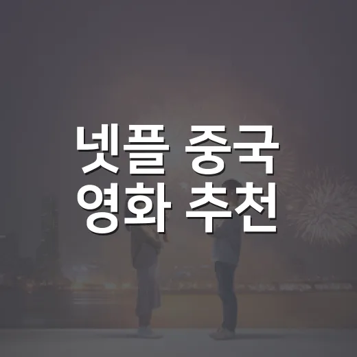 넷플 중국 영화 추천, 무엇부터 볼까요? - 요약