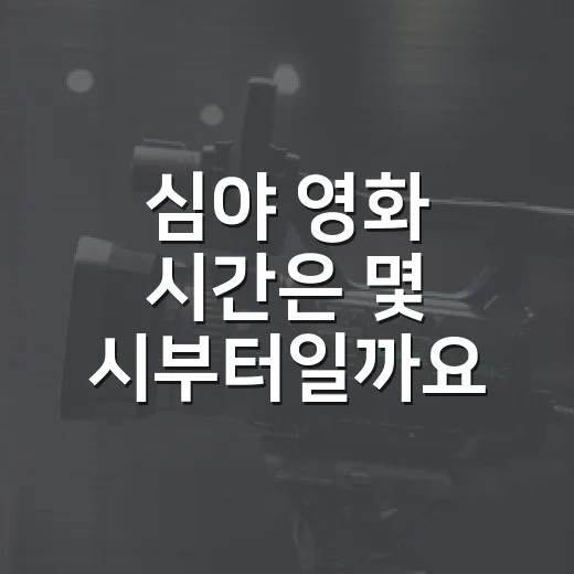 심야 영화 시간은 몇 시부터일까요? - 요약