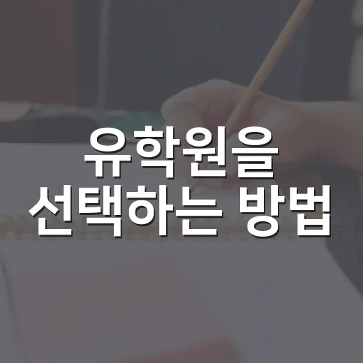 유학원을 선택하는 방법: 놓치지 말아야 할 포인트들 - 요약