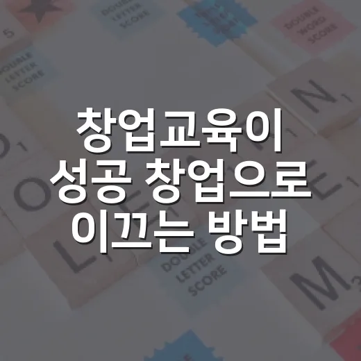 창업교육이 성공 창업으로 이끄는 방법 - 요약