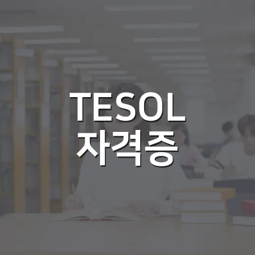TESOL 자격증, 준비부터 활용까지 완벽 가이드 - 요약