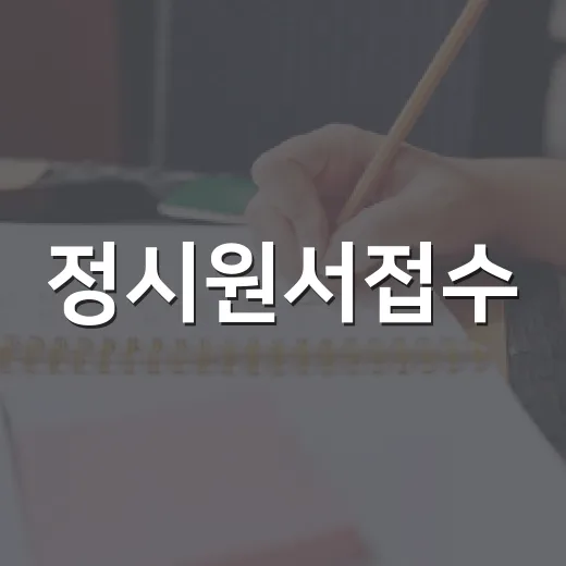정시원서접수, 성공적으로 준비하는 방법 - 요약