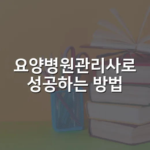 요양병원관리사로 성공하는 방법 - 요약