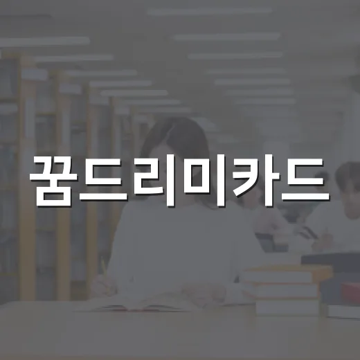 꿈드리미카드, 제대로 활용하는 방법 - 요약