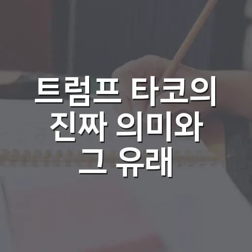 트럼프 타코의 진짜 의미와 그 유래 - 요약