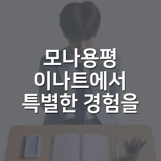 모나용평 이나트에서 특별한 경험을 만드는 방법 - 요약