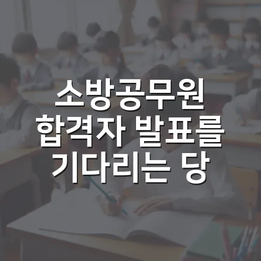 소방공무원 합격자 발표를 기다리는 당신을 위한 지침서 - 요약