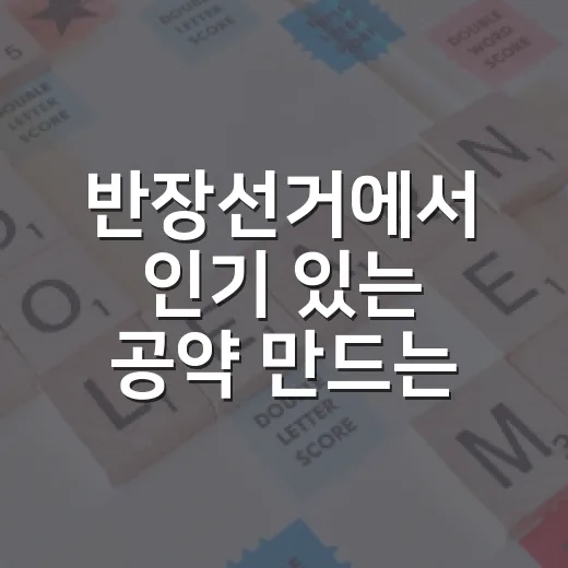 반장선거에서 인기 있는 공약 만드는 방법 - 요약