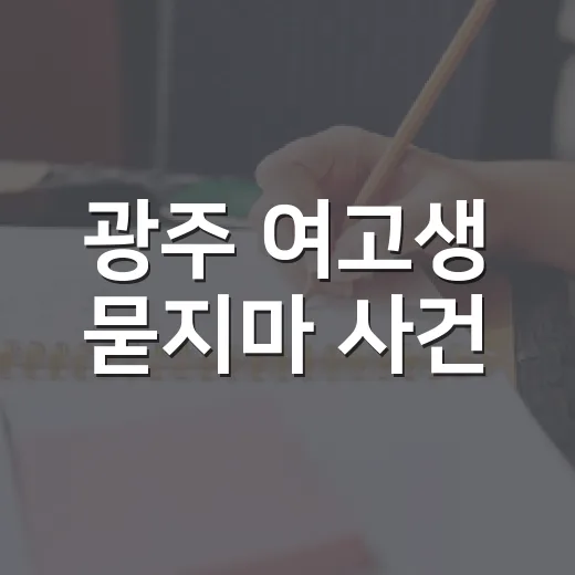 광주 여고생 묻지마 사건, 어떻게 이해할까? - 요약