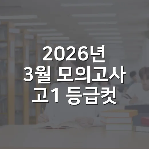 2026년 3월 모의고사 고1 등급컷 이해하기 - 요약