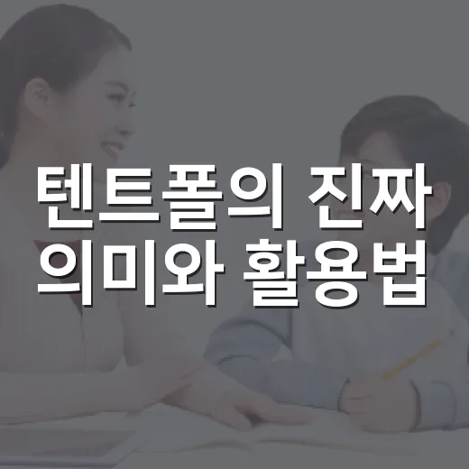 텐트폴의 진짜 의미와 활용법 - 요약