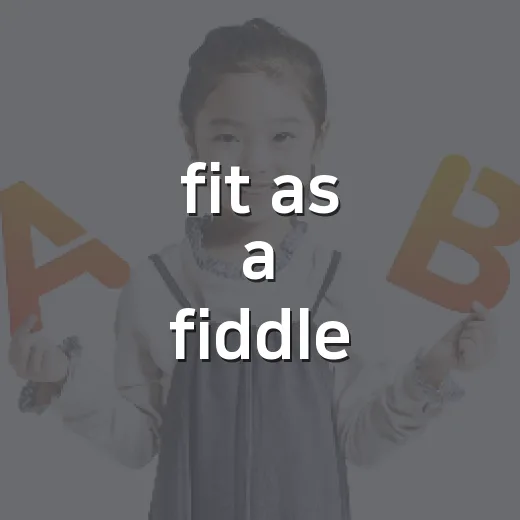 fit as a fiddle: 뜻과 사용법 완벽 이해하기 - 요약