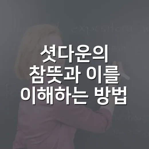 셧다운의 참뜻과 이를 이해하는 방법 - 요약