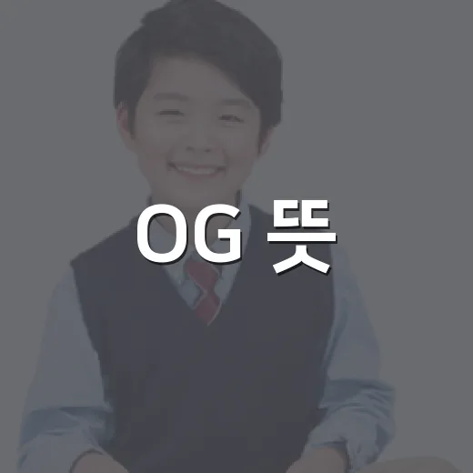 OG 뜻, 그냥 ‘오리지널’이라고만 알면 부족할까요? - 요약