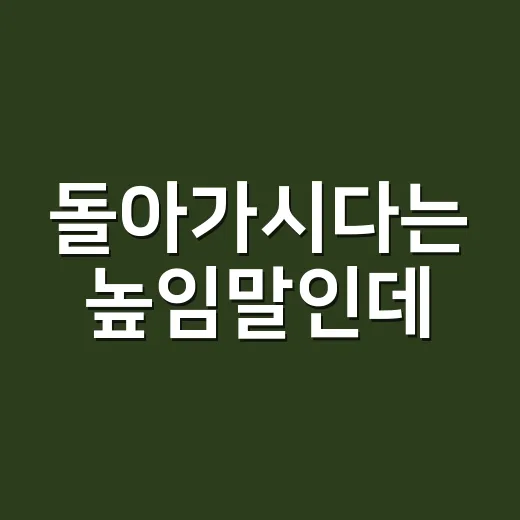 돌아가시다는 높임말인데, 언제 써야 자연스러울까요? - 요약