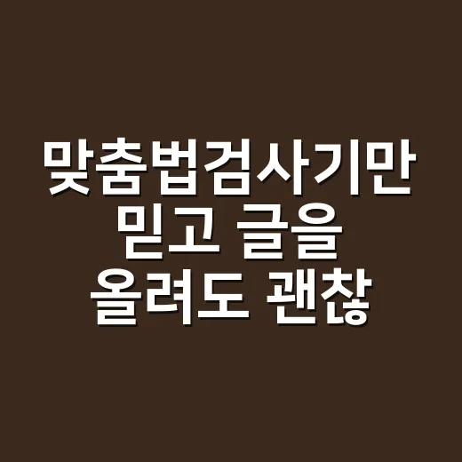 맞춤법검사기만 믿고 글을 올려도 괜찮을까요? - 요약