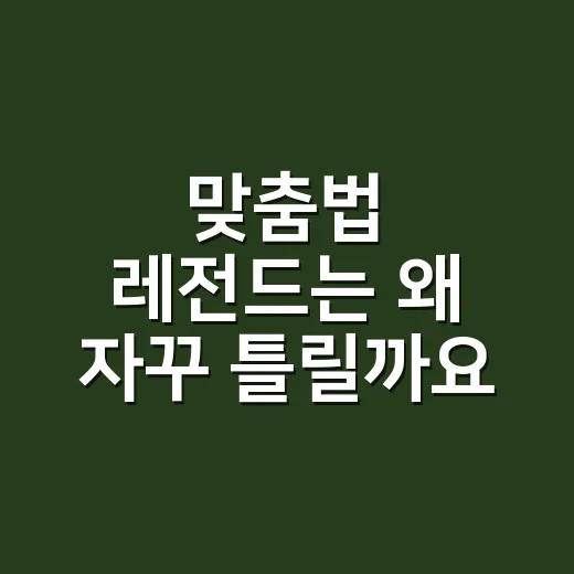 맞춤법 레전드는 왜 자꾸 틀릴까요? 웃긴 오답 속에 숨어 있는 기준 - 요약