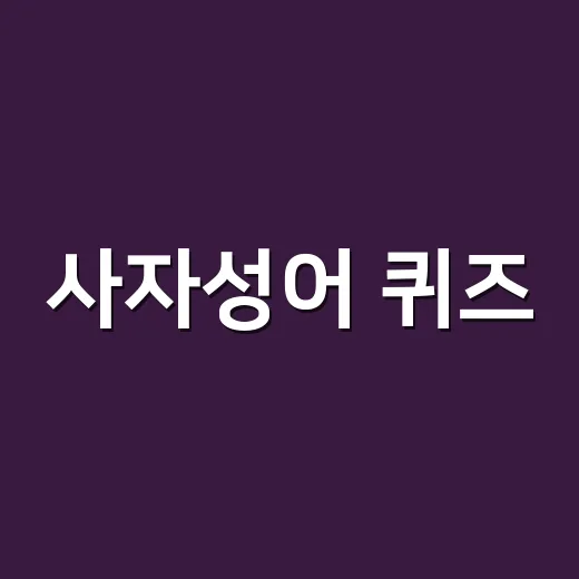 사자성어 퀴즈, 뜻만 맞히면 정말 제대로 아는 걸까요? - 요약